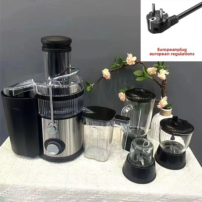 خلاط عصارة تجاري متعدد الوظائف 4 في 1، زر ضغط كهربائي للفواكه/الخضروات للمنزل