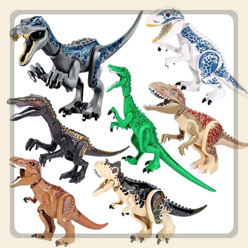 Jurassic Building Blocks World Dinosaurs Figures Bricks Baryonyx Tyrannosaurus Rex Indominus Rex I-Rex Assemble  Kids Toys