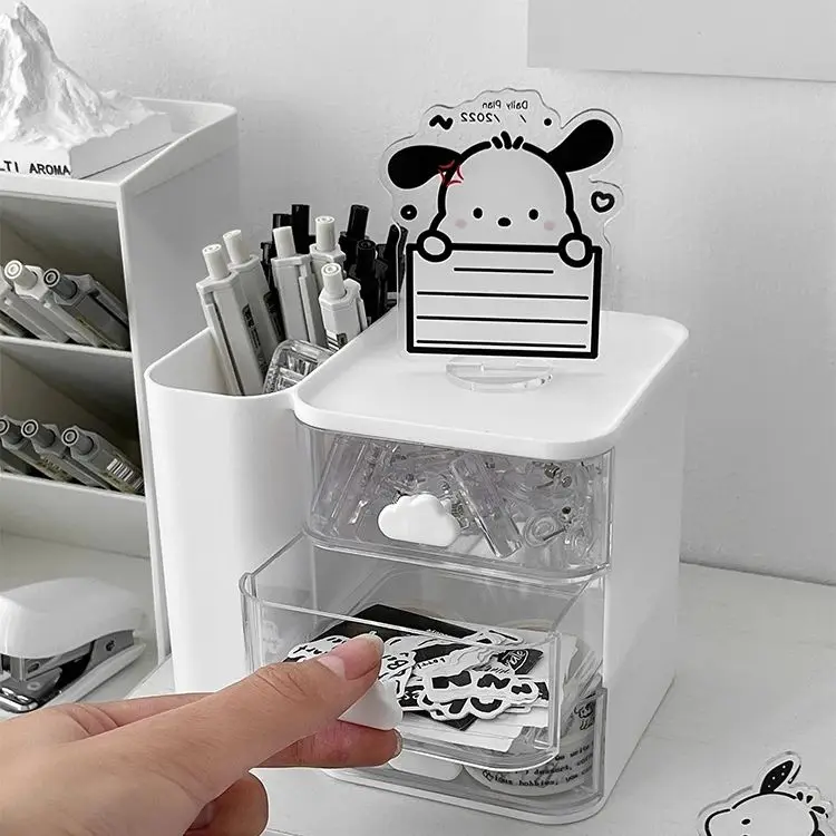 Cloud desktop pen holder ins wind student stationery multi-compartment with drawer storage box office multi-functional storage b