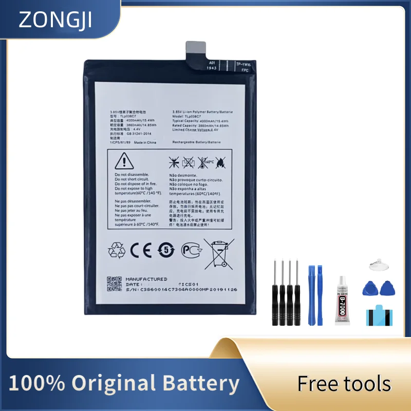 Новый аккумулятор TLP038C7 4000 мАч для телефона Alcatel 3X 5 В 5060a 5060d + инструменты