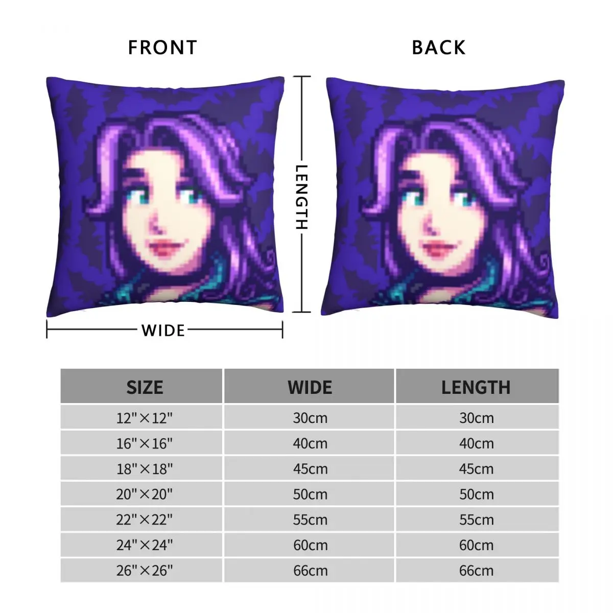 Stardew Valley Abigail Square Pillowcase Polyester Linen Velvet Creative Zip Decor Bed Cushion Cover 45x45