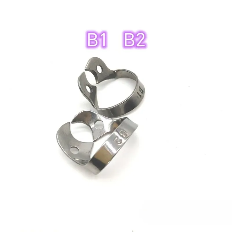 2pcs-pack Laboratory Rubber Dam Clamp, Stainless Steel Butterfly Clamp, Hole Punching Tool #B1 #B2