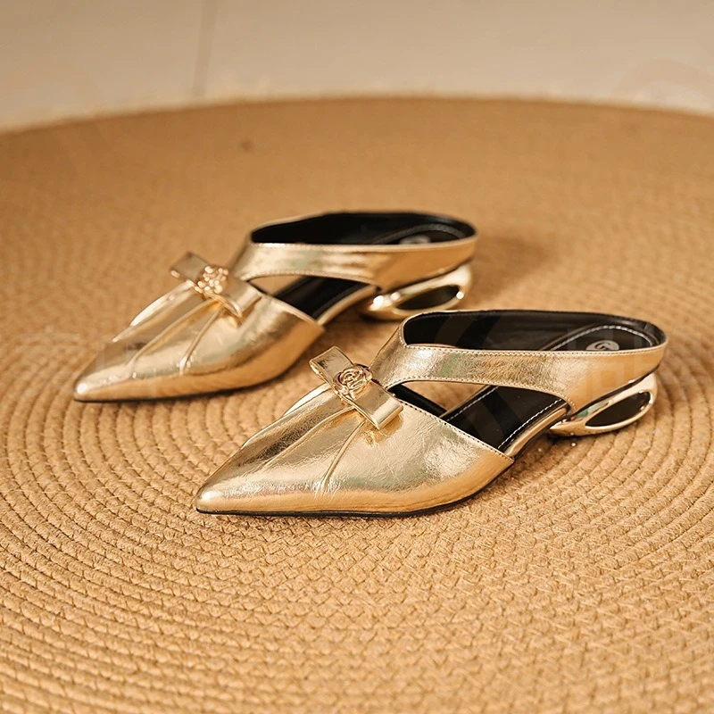 2026 New Arrival Women's Shoes Exquisite Pointed Toe Mules for Woman Elegant Evening Party Shoes Designer Shoes Zapatos De Mujer