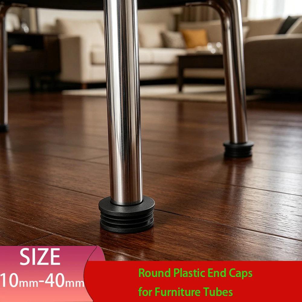 

10/20/30pcs Round Plastic End Caps for Furniture Tubes – Chair/Stool Leg Plugs - Decorative & Protective Caps