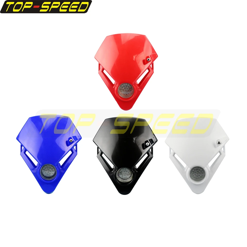 Motorcross Dirt Bike Red LED Vision Headlamp Mini Head Front Light For GAS GAS TXT Pro 280 EC 125 250 280 300 450 Trial Racing