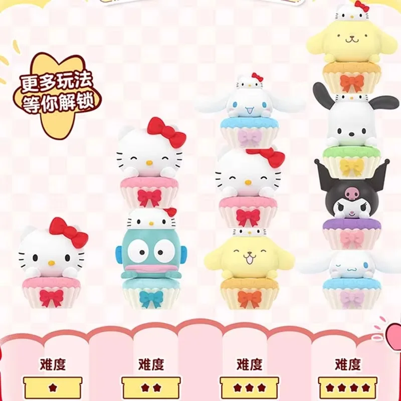 Sanrio mainan kotak buta dapat ditumpuk, Hello Kitty perayaan 50th dapat ditumpuk mode dapat ditumpuk hadiah anak-anak