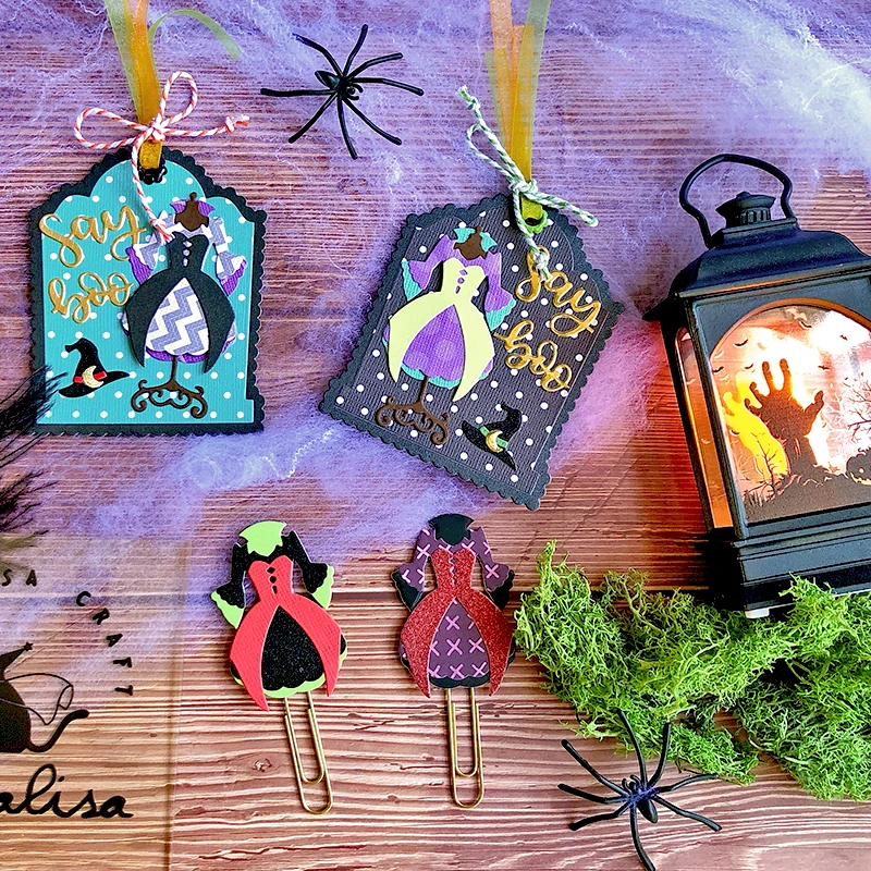 

Panalisacraft Halloween Witch costume Cutting Dies Stencils DIY Scrapbooking Album Decorative Embossing DIY Paper Craft Cards