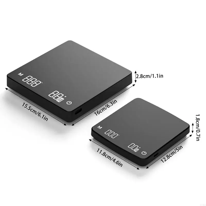 L8RE Mini Balança Café com Temporizador para Café Espresso Despeje Sobre Café 2/3kg / 0,1g Recarregável à Prova D 'Água com