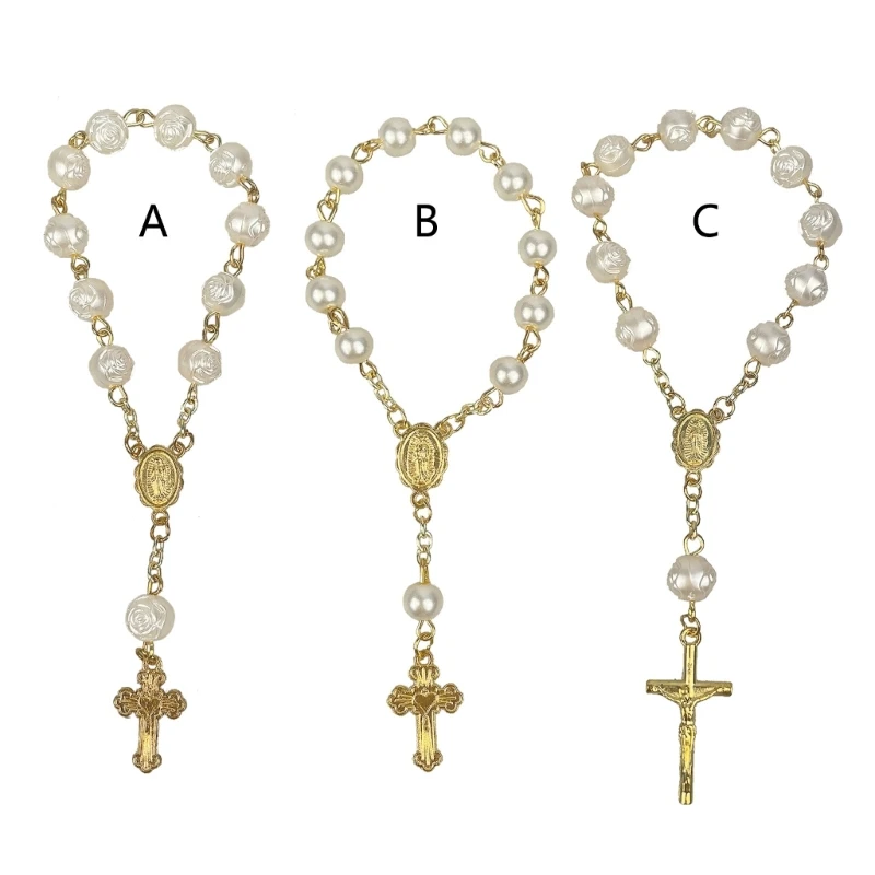 Baptism Rosary Beads Finger Baptism Rosaries Acrylic Finger Rosaries First Communion Favor Christening Party Gift