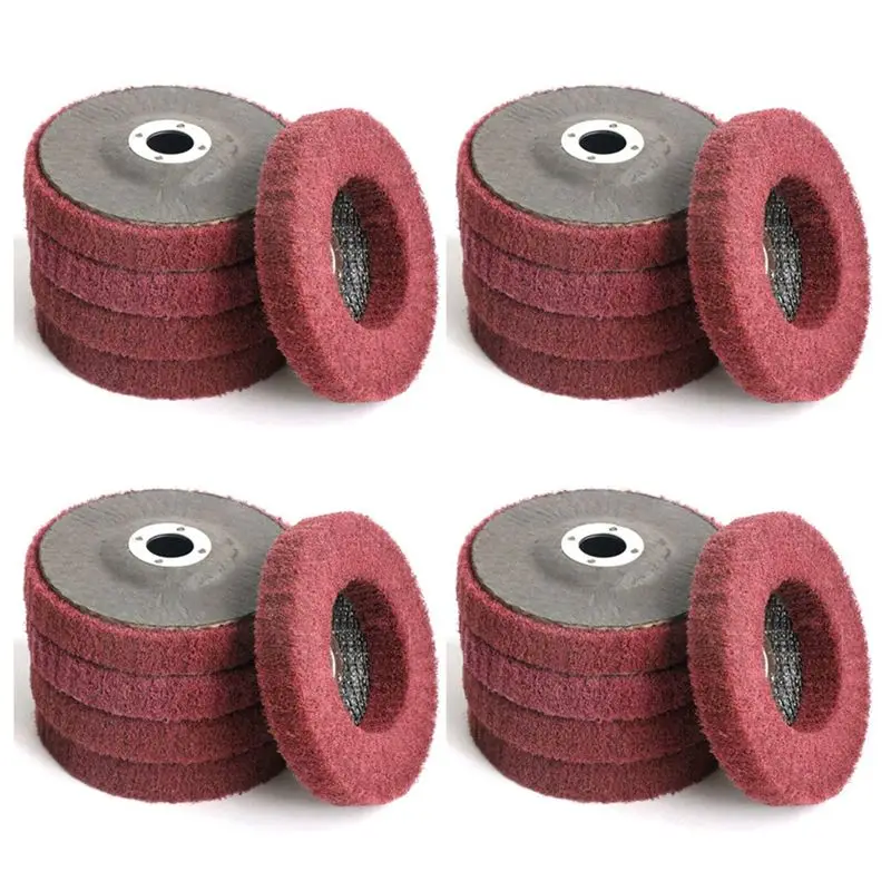 

A02M-20Pcs 4 Inch Nylon Fiber Flap Disc Polishing Grinding Wheel,Scouring Pad Buffing Wheel For Angle Grinder