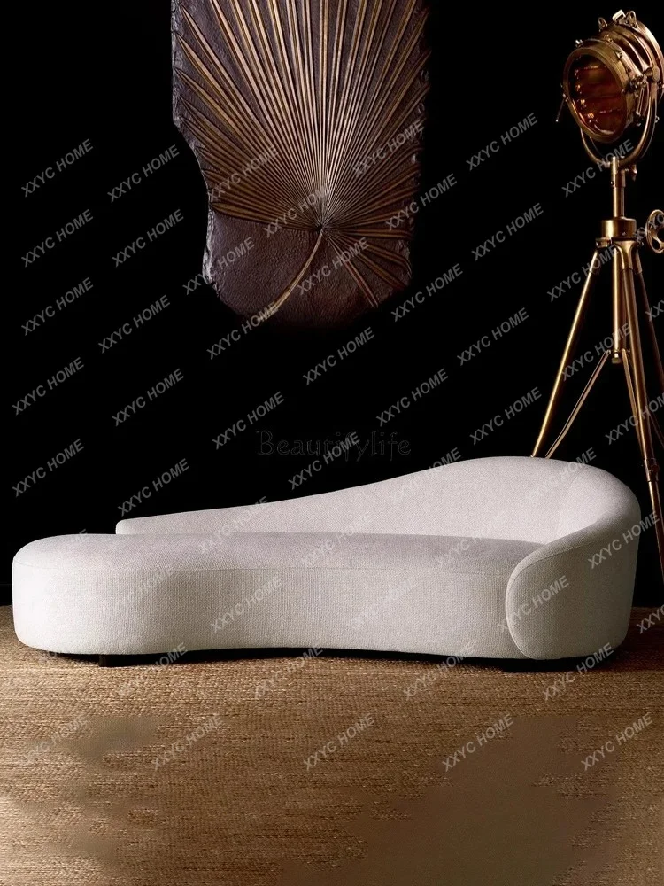 Modern Minimalist Curved Fabric Sofa Office Reception Designer Model