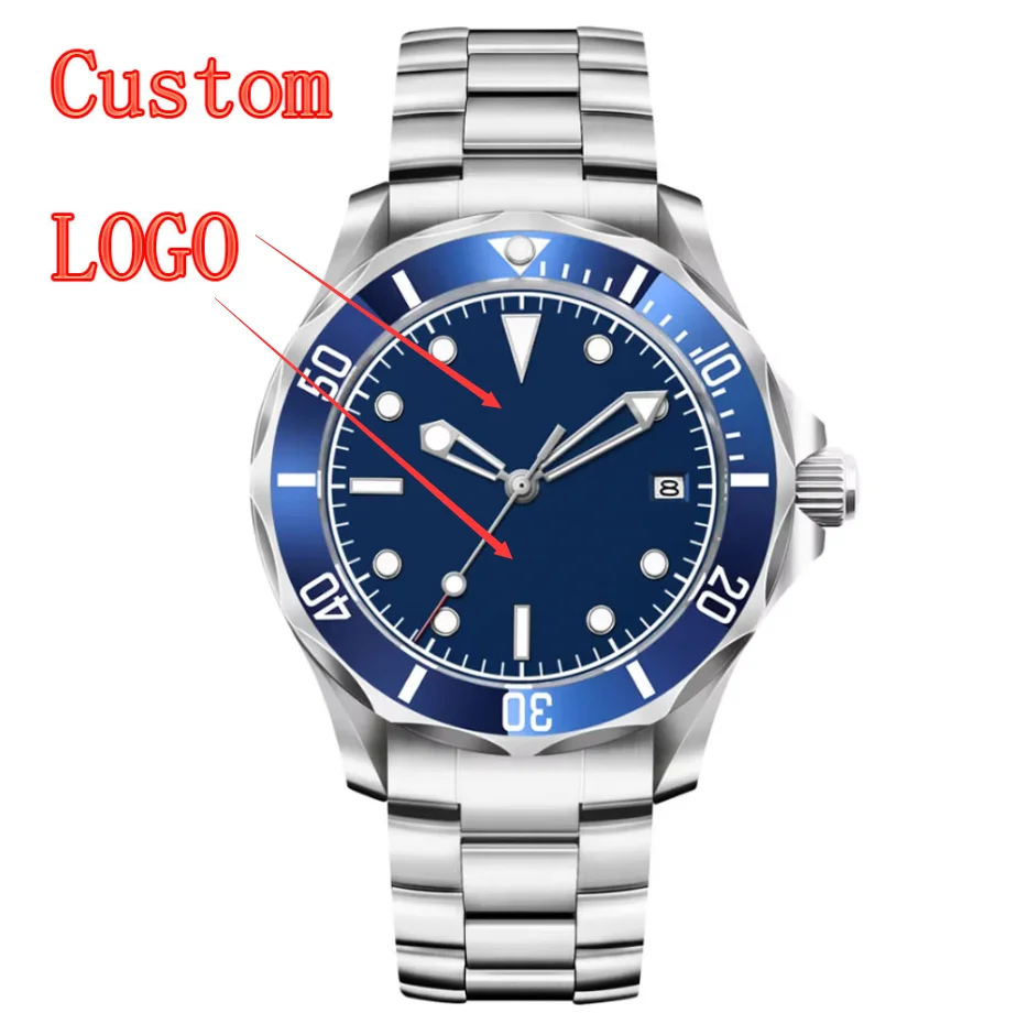 

41MM NH35 Automatic Man Watch Custom LOGO sapphire glass Automatic Mechanical Business Watch for man luminous waterproof Watches