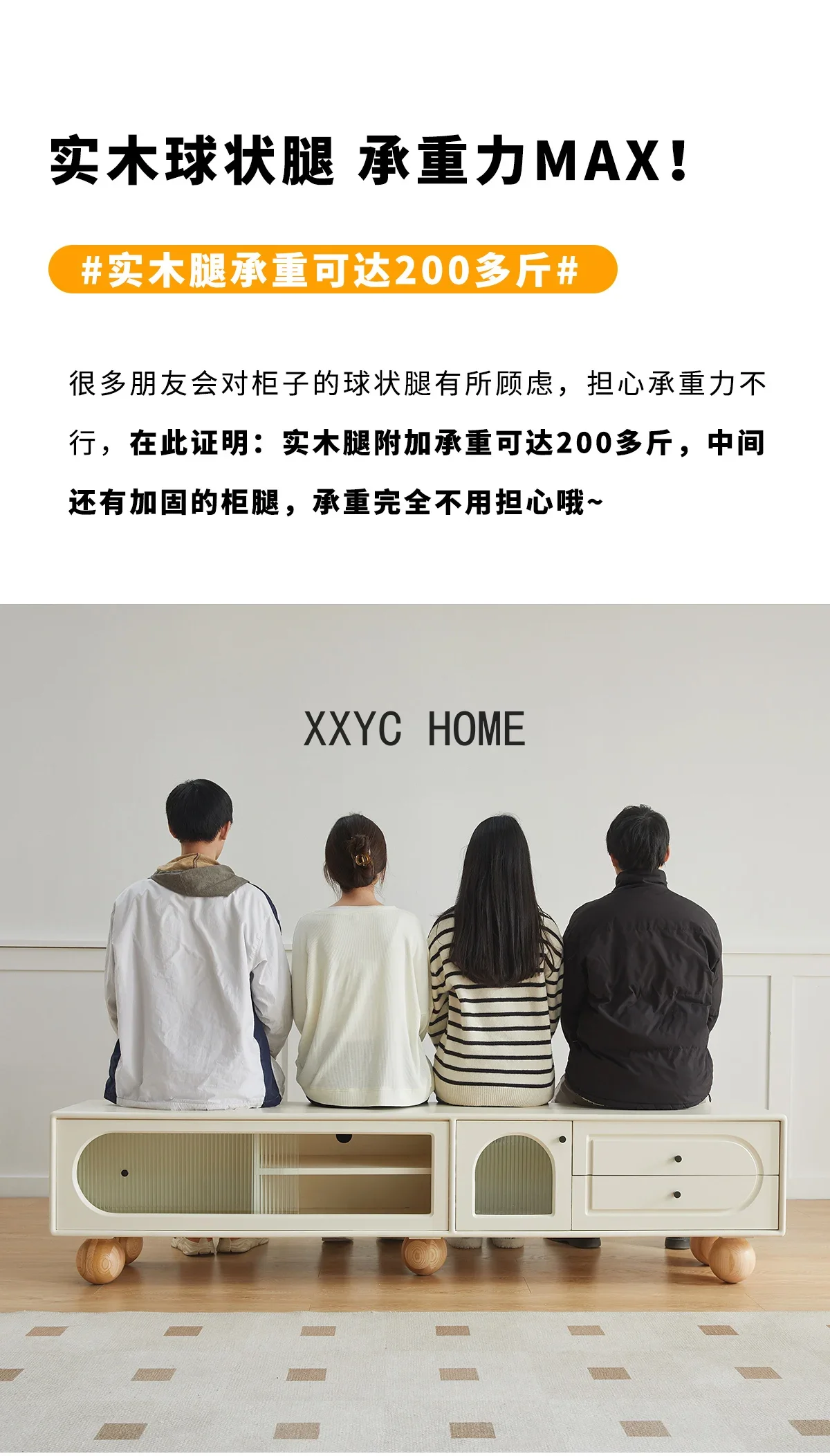 Italian Minimalist Solid Wood TV Cabinet Floor Cabinet Living Room Storage Curio Cabinet Small Apartment