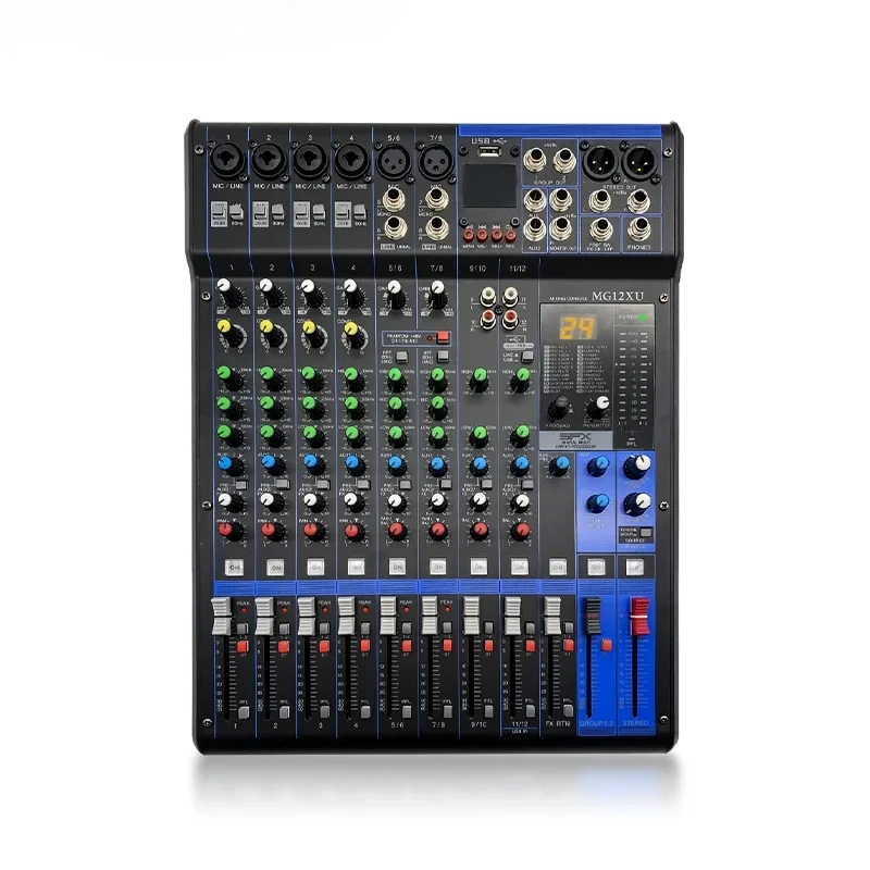 MG12XU Professional audio mixer Sound Board Mixing Console Built-in 99 Reverb Effect 12 Channel dj audio mixer