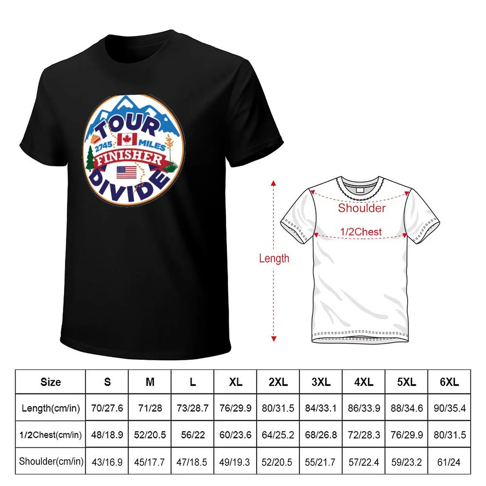 Tour Divide Finisher Emblem T-Shirt cotton t shirts man 100% T-Shirt