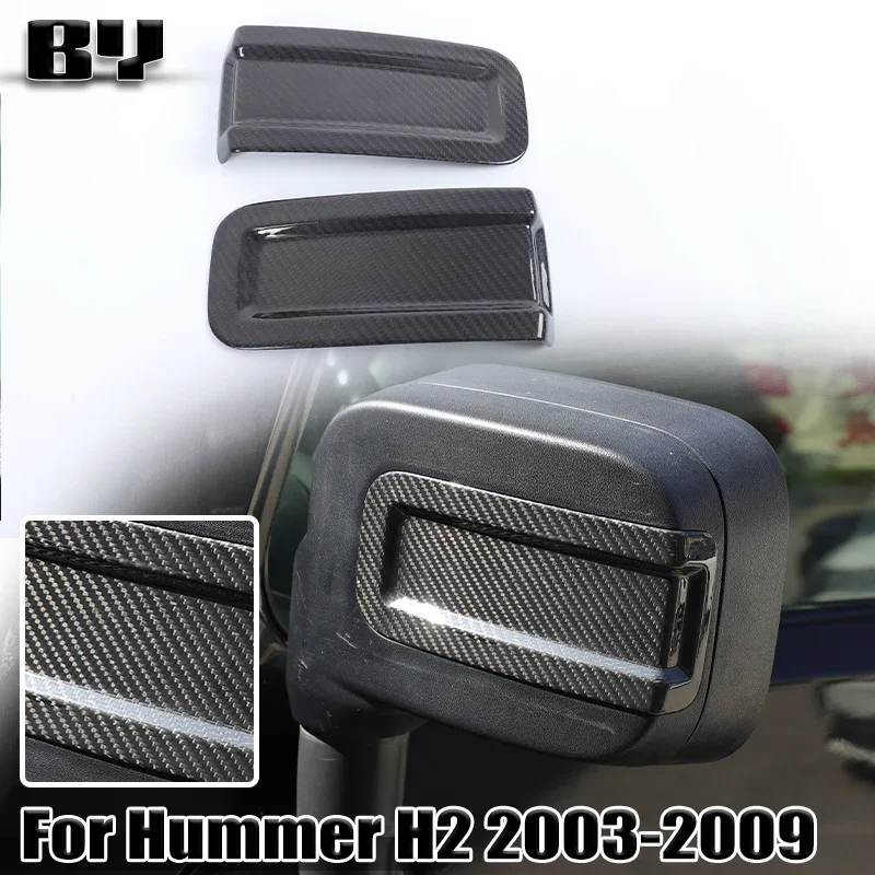 

For Hummer H2 2003-2009 real carbon fiber Side Door Rear View Mirror Trim Cover Anti-Rub Strips Stickers Car Accessories