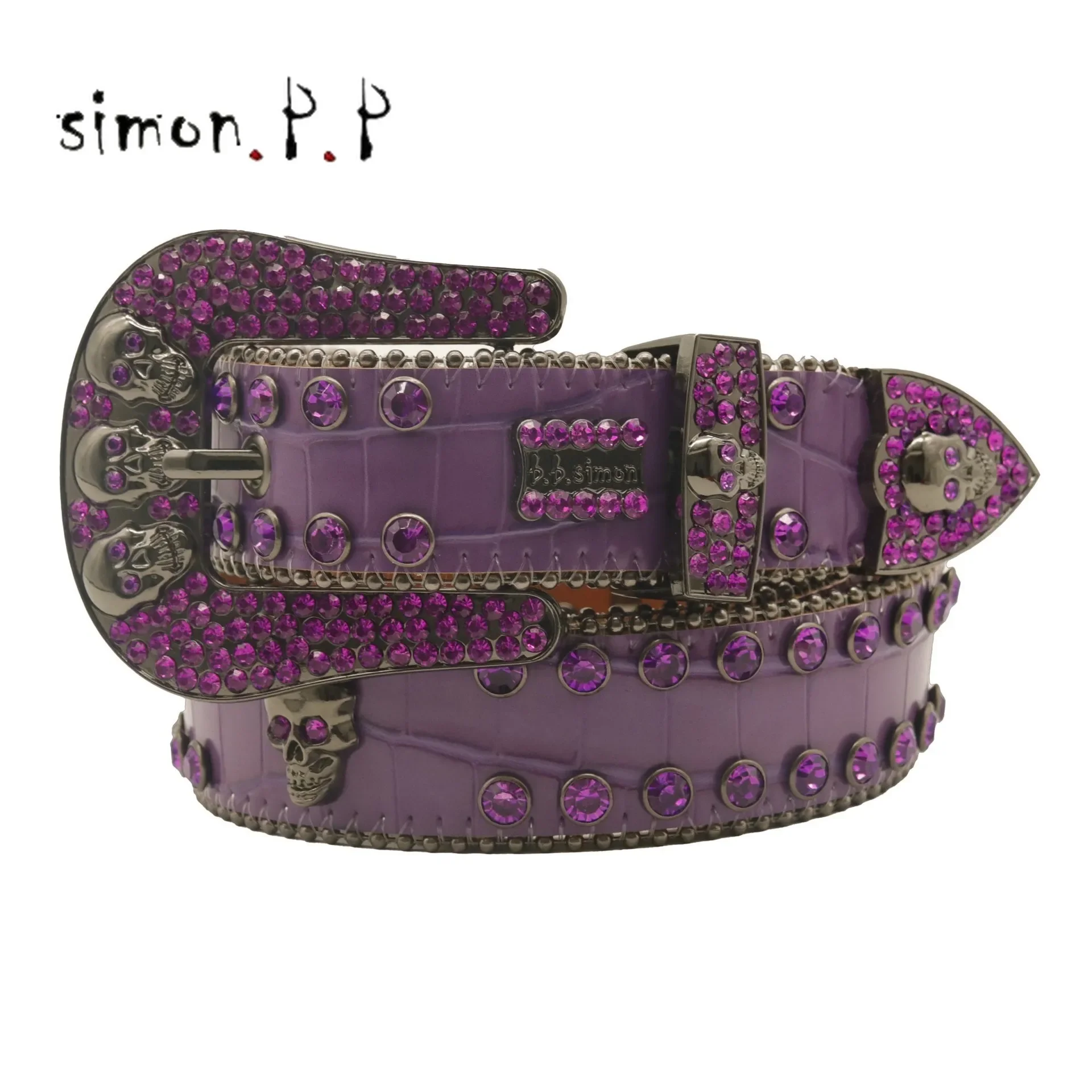 

New Belt Women's Loose Western Rhinestone Inlaid Rhinestone Belt Men's Hip Hop Punk Personality Trend Street Jeans