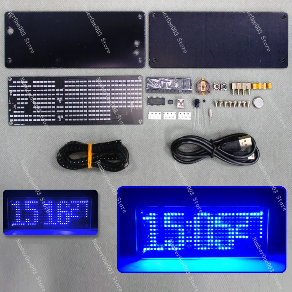 Digital Dot Matrix Clock Electronic Kit LED Lighting DIY Soldering Practice Learning Parts Project