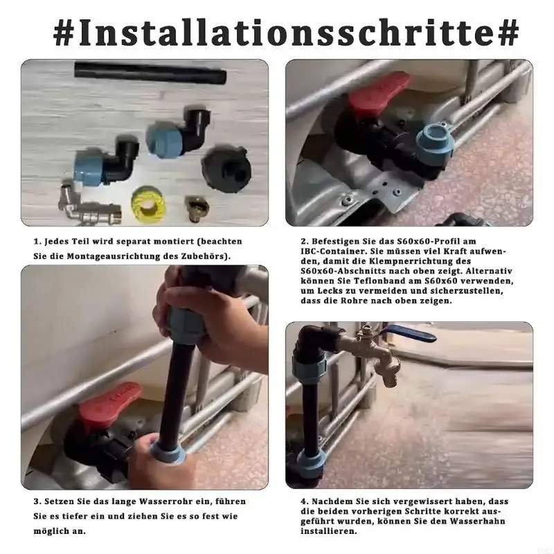 B0KC Gooseneck Outlet Tap Adapter Container Adapter для воды IBC 3/4 дюйма Tap