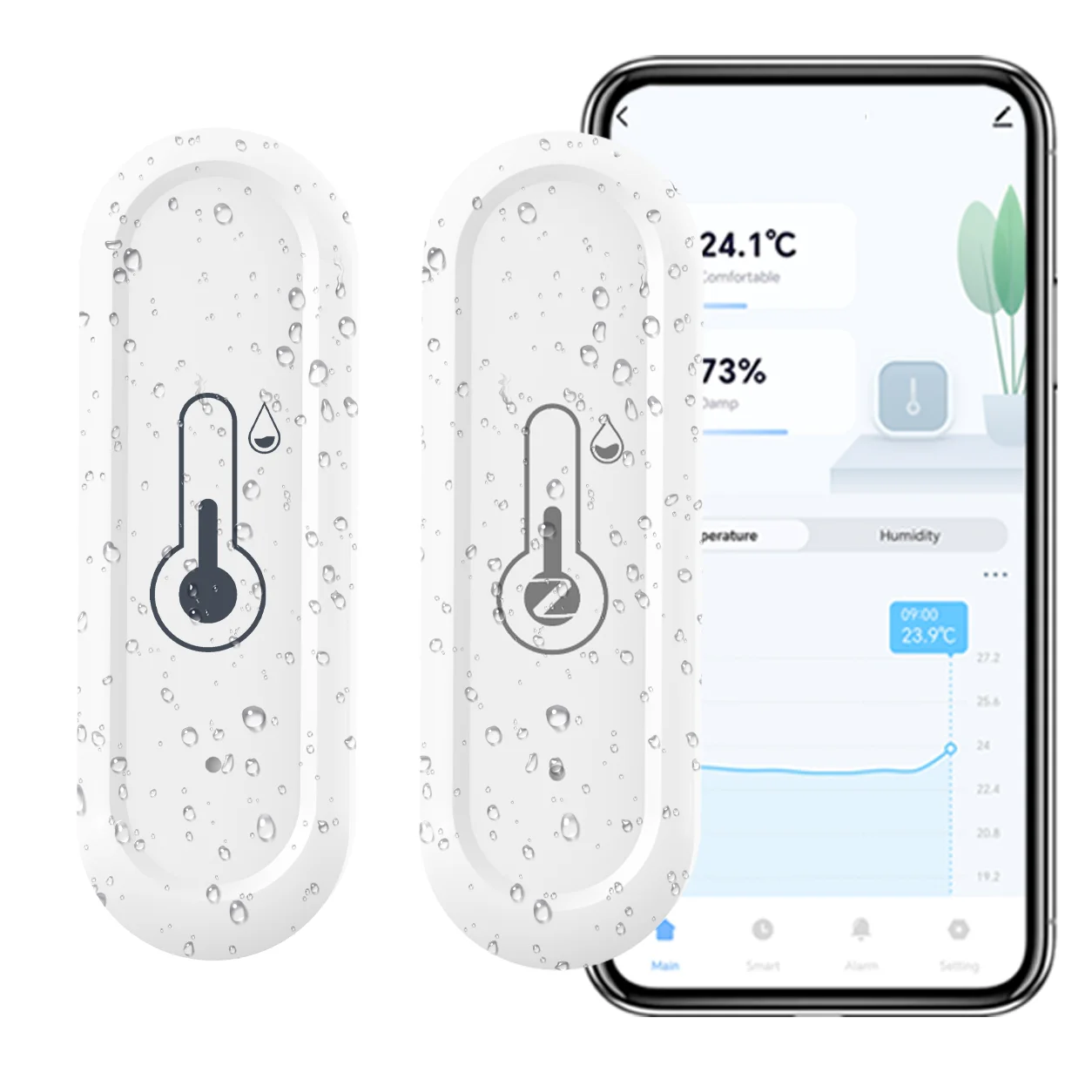 Tuya WiFi/Zigbee Smart Temperatur- und Feuchtigkeitssensor, IP65, wasserdicht, für den Außenbereich, APP-Fernüberwachung, funktioniert mit Alexa, Google Home