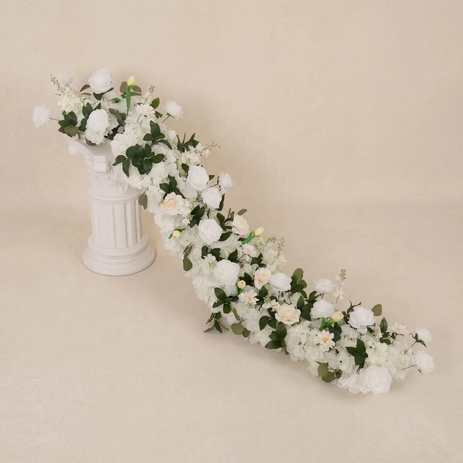 2m Artificial Flower Arrangement Luxury White Rose Floral for Wedding Backdrop Archs Decor Table Centerpiece Party Stage Props
