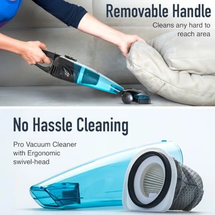 Merlin 2 in 1 Mini Handheld/Stick 500 Watt Bagless Corded Vacuum with Tools Blue for Home Cleaning Car Interior Detailing and O