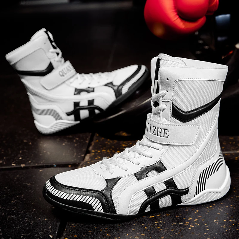 

Men Boxing Sneakers Breathable High Top Wrestling Shoes Non Slip Boxing Training Boot comfortable Combat Sneakers