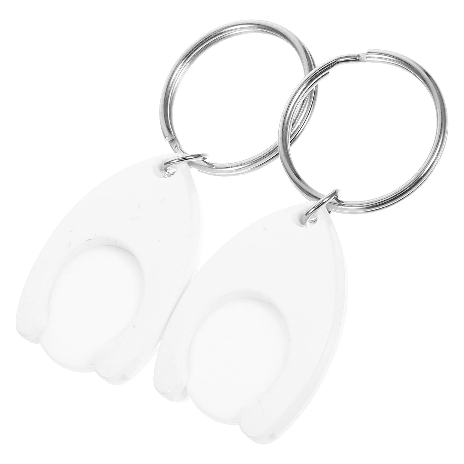 2 Pcs Cart Shopping Trolley Opener Hanging Token Keyring Chain Pendant Keyrings Remover