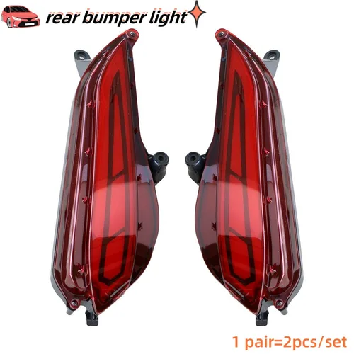 Imagen 2 del producto Para Toyota Vios Yaris Ativ 2017 2018 2019 1 par de luces de parachoques trasero luz trasera Reflector LED luces de freno de coche 2 funciones