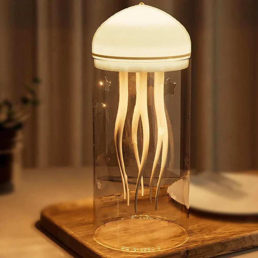 Rotating Jellyfish Night Light Jellyfish Bedside Lamp Type-C Charging Creative Sleeping Light Atmosphere Light for Kids Room