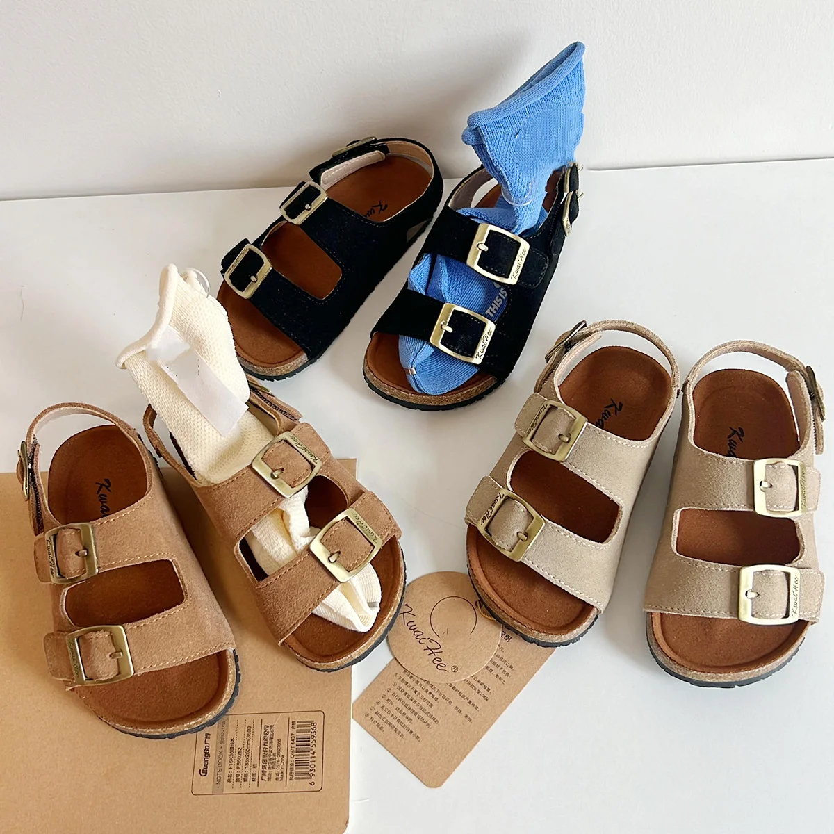 New Kids Strap Sandals Open Toe Anti-Slip Flat Shoes Toddler Breathable Casual Summer Sandals for Boys Girls