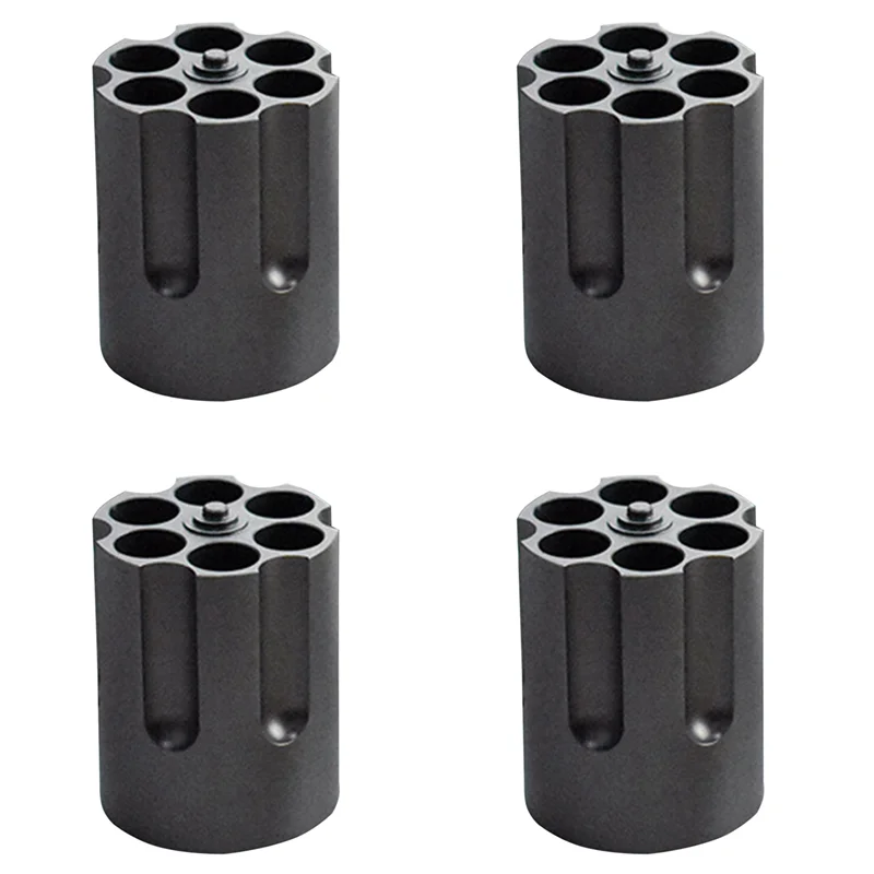 Portalápices Revolver 4X con diseño de cilindro de 6 ranuras, adorno creativo de oficina de aleación de aluminio antideslizante resistente