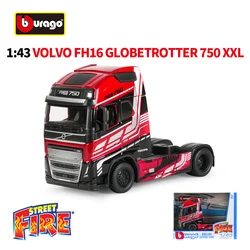 Bburago 1:43 Volvo FH16 Globetrotter 750 XXL M-B Actros 4X2 Heavy Tractor Truck Red Head Die Cast Collectible Hobbies Model Toys