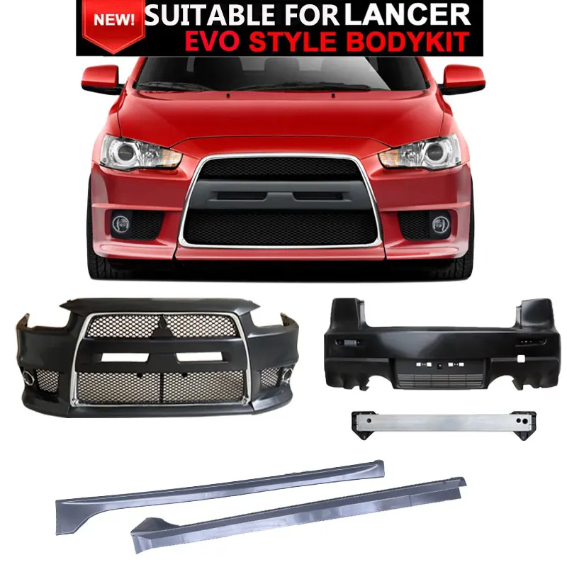 Auto Car Front and Rear Bumper Body Kits for Lancer EVO Front Lip Plastic Material