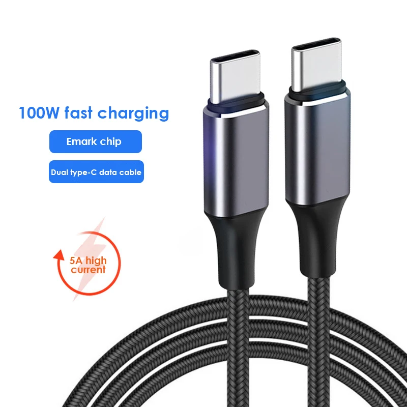 Charging Wire Stable High Speed Fast Charging 100w 40mb/s For C To C Data Line Portable 5a Type-c Data Transfer