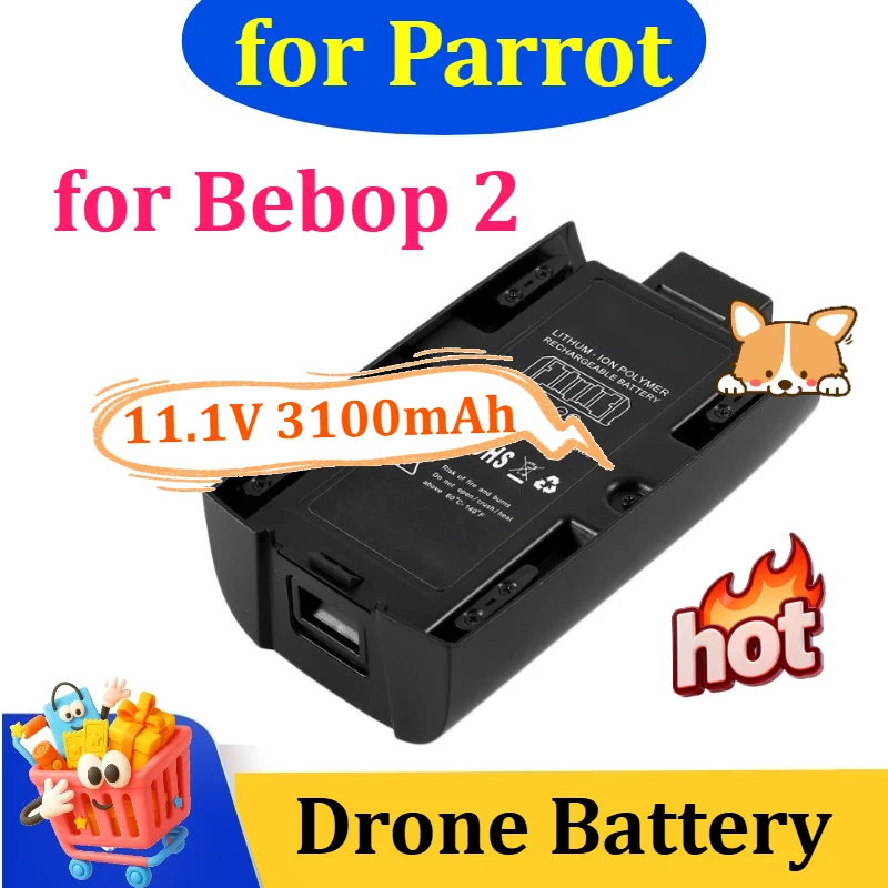

11.1V 3100mAh High Capacity LiPo Battery for Parrot Bebop 2 Power Drone Long Flight Time Replacement Battery