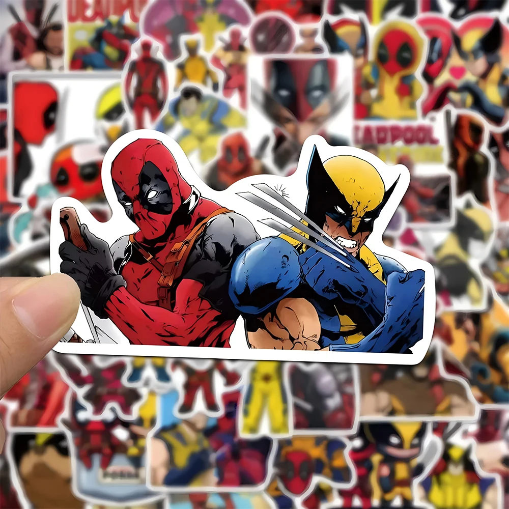 50PCS Deadpool 3 Wolverine Stickers Cool Marvel Movie Decals Waterproof Graffiti Toys For Kids DIY Motorcycle Phone Laptop