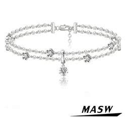 MASW Original Design Luxury Necklace For Women 2023 Trend New Popular Jewelry Simulated Pearl Flower Necklace For Party Gift