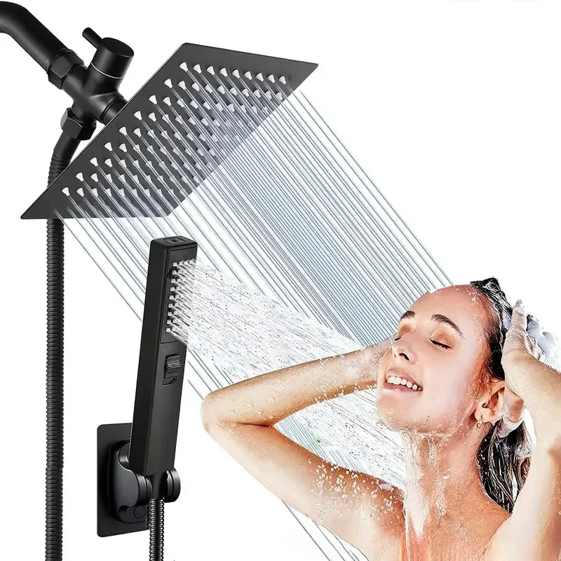 

American concealed wall-mounted shower head set stainless steel top spray combination multi-functional with spray gun