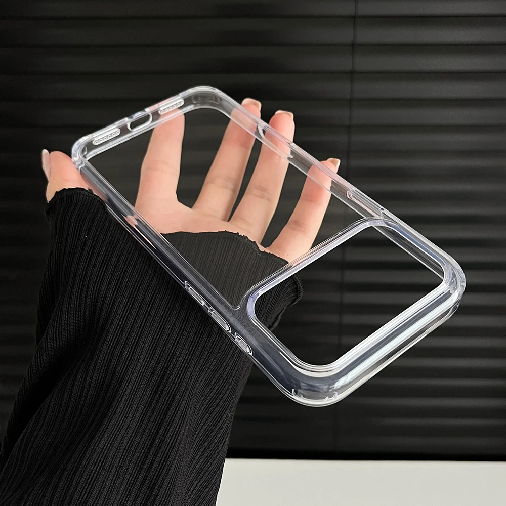 

Прозрачный противоударный чехол для телефона для iPhone 17, 16, 12, 14, 13, 15, Pro Max 16 Plus 17Pro 17, роскошный прозрачный защитный Чехлы-бампер, чехол на айфон 17 16 про макс.