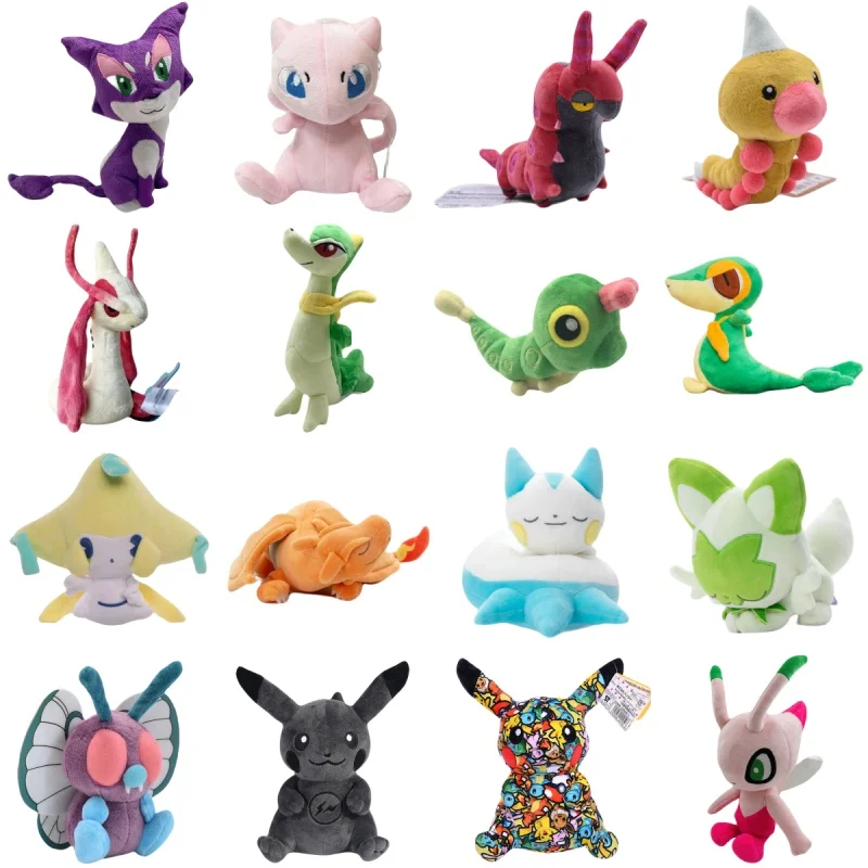 Pokemon Pikachu Plush Charizard Servine Jirachi Stuffed Doll Sprigatito Purrloin Gengar Peluche Celebi Toys Hobbies Xmas Gift