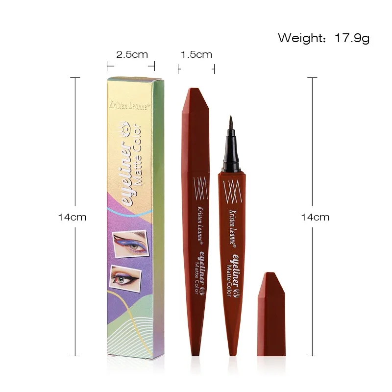 8 Kleuren Zwarte Vloeibare Eyeliner Waterdichte Eyeliner Potlood Langdurige Vloeibare Eyeliner Pen Snel Droog Geen Bloeiende Cosmetica-Tool