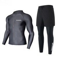 Men Swimwear Long Sleeve Bathing Suit Diving Snorkel Suit UV Protection Wetsuit Quick Dry Surfing Suit Windsurfing Equipment