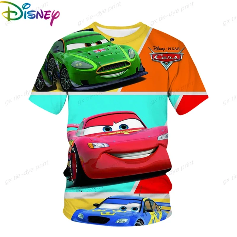 

Одежда для мальчиков с машинками Диснея, летняя футболка для девочек, модная детская повседневная одежда с рисунком аниме