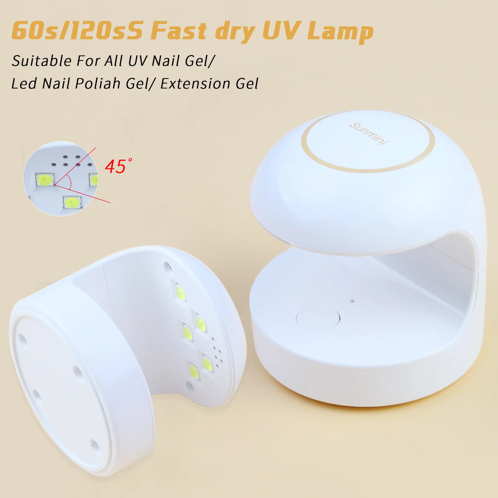 18W Nail Dryer Mini USB UV LED Lamp Nail Art Tools Pink White Egg Shape Design 120S Fast Drying Curing Light For All Type Gels