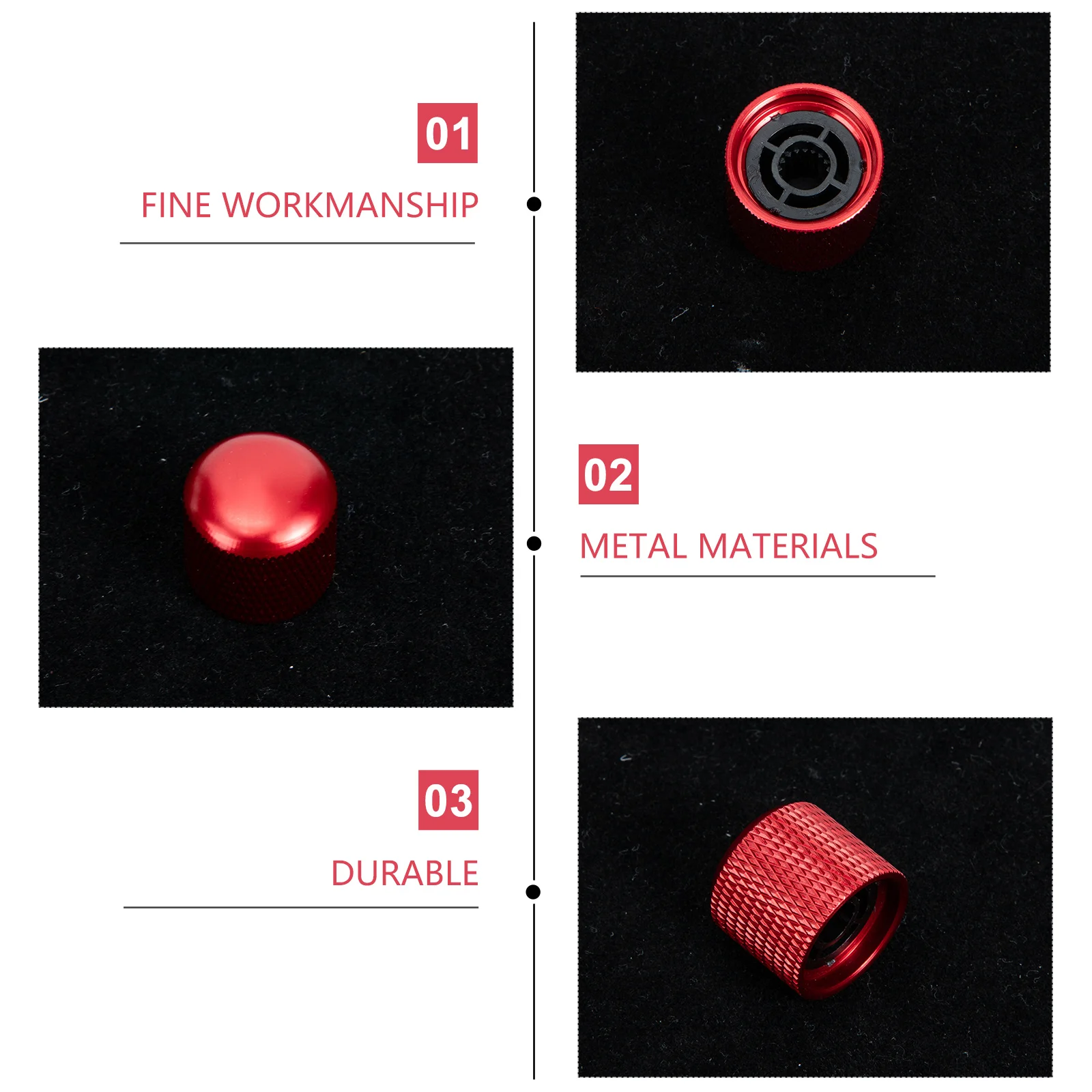 

1Pcs Metal Volume Knob Easy Install Anti-Corrosive Guitar Potentiometer Knobs Replacement Bass Amplifier Caps