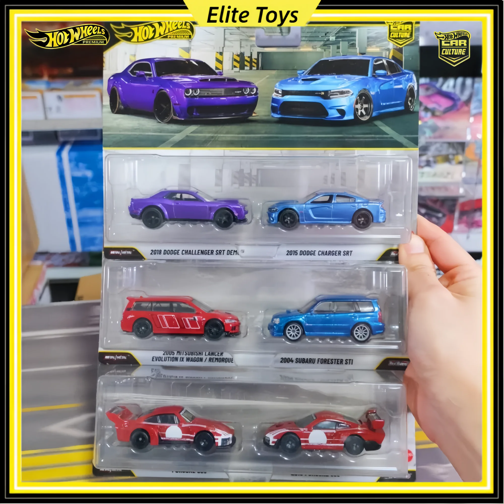 حار ويلز قسط ثقافة السيارة الجديدة 2-حزم ميتسوبيشي سوبارو دودج بورش 2 قطعة مجموعة 1:64 دييكاست نموذج سيارة تحصيل مركبة