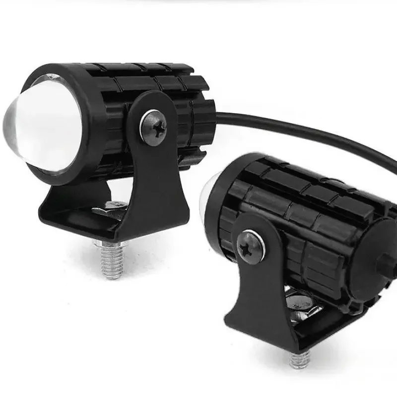 1/2PCS Universal Dual Color Spotlights Motorcycle LED Headlight Mini Driving Light Motorbike Truck Trailer Off-road Accessories