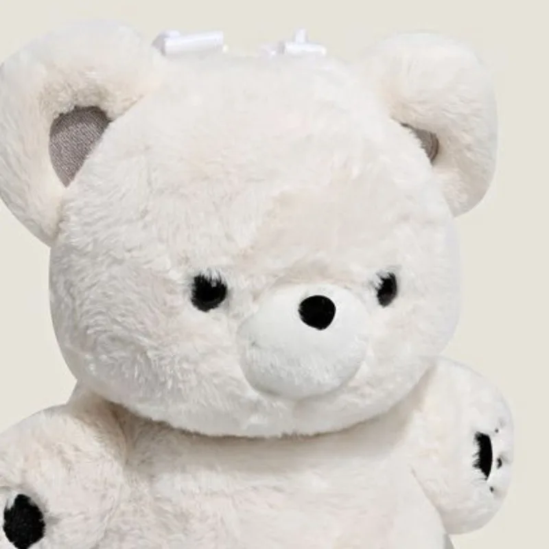 حقيبة ظهر لطيفة على شكل دب قطيفة - حقيبة كتف مزدوجة للكلية متعددة الاستخدامات، حقيبة كتب حيوانات محشوة رائعة للنساء مثالية للاستخدام المنزلي #4