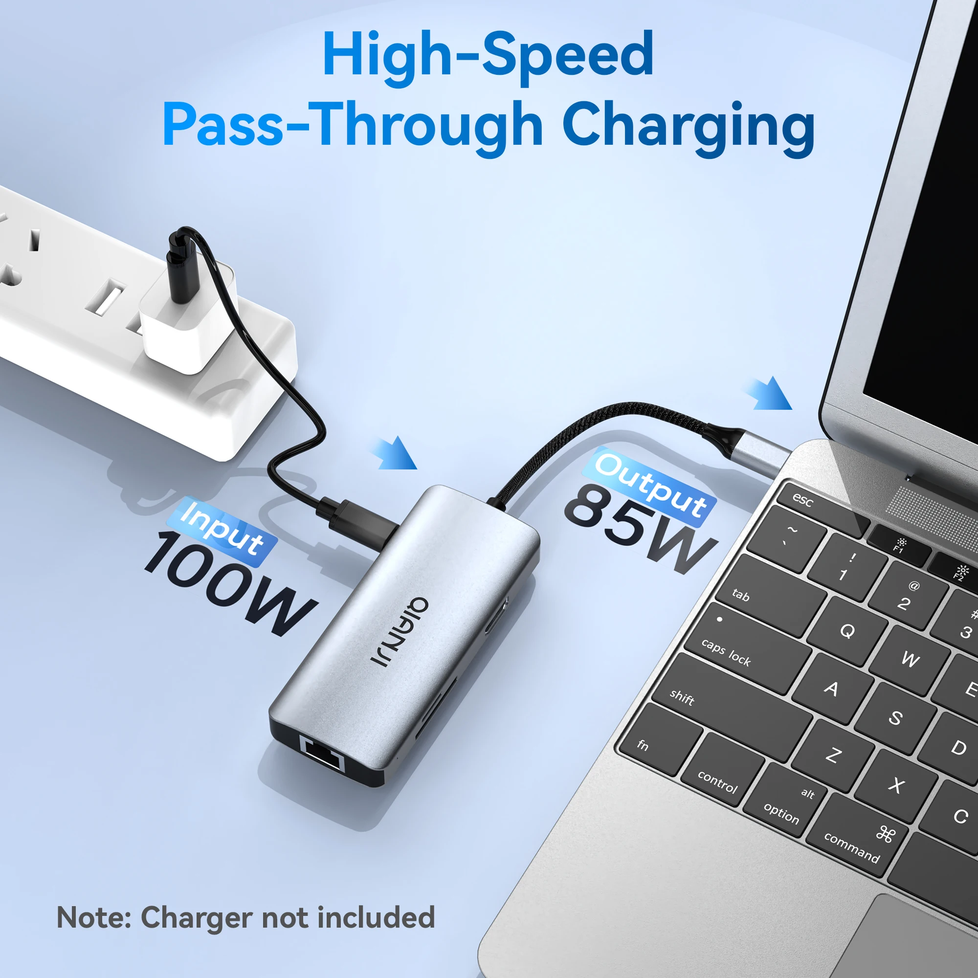 7-in-1 Multiport USB-C Hub, 4K High Definition HDMI Type-C Laptop Expansion Dock Adapter